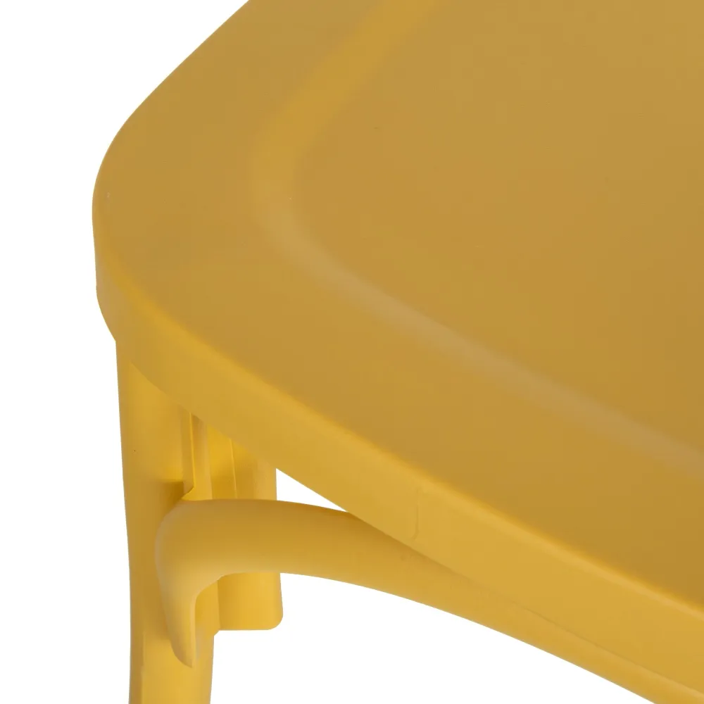 CHAISE BISTROT EMPILABLE POLYPROPYLENE JAUNE 48.5 X 91 X 43 CM - Photo N°4