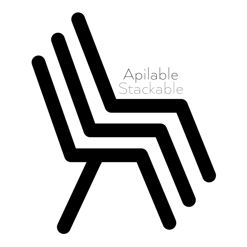 CHAISE BISTROT EMPILABLE POLYPROPYLENE JAUNE 48.5 X 91 X 43 CM - Photo N°3