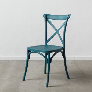 CHAISE BISTROT EMPILABLE POLYPROPYLENE BLEUE  48.5 X 91 X 43 CM