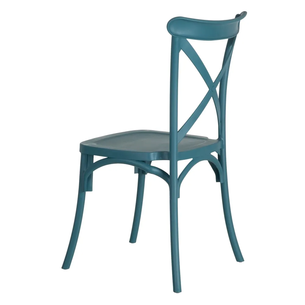 CHAISE BISTROT EMPILABLE POLYPROPYLENE BLEUE  48.5 X 91 X 43 CM - Photo N°3