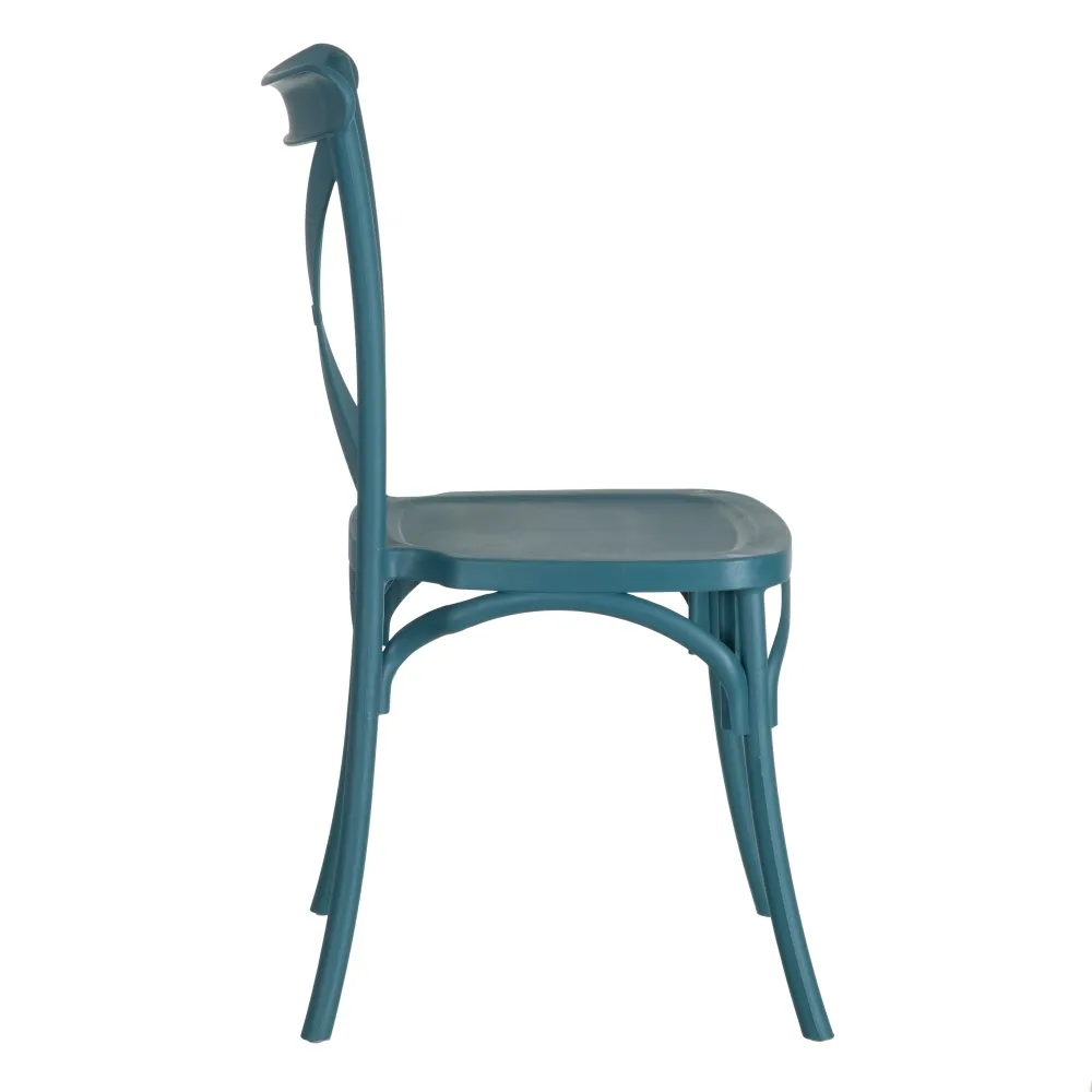 CHAISE BISTROT EMPILABLE POLYPROPYLENE BLEUE  48.5 X 91 X 43 CM - Photo N°2