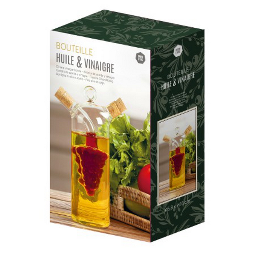 BOUTEILLE EN VERRE HUILE  et  VINAIGRE 2 en 1 5.8 x 15 cm - Photo N°4