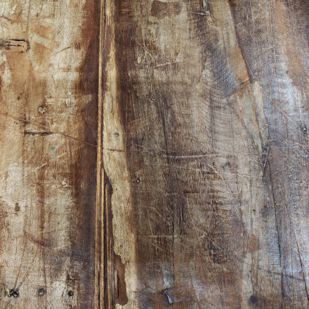 CONSOLE BUREAU BOIS RECYCLE ET METAL 181 X 79 X 60 CM - Photo N°6