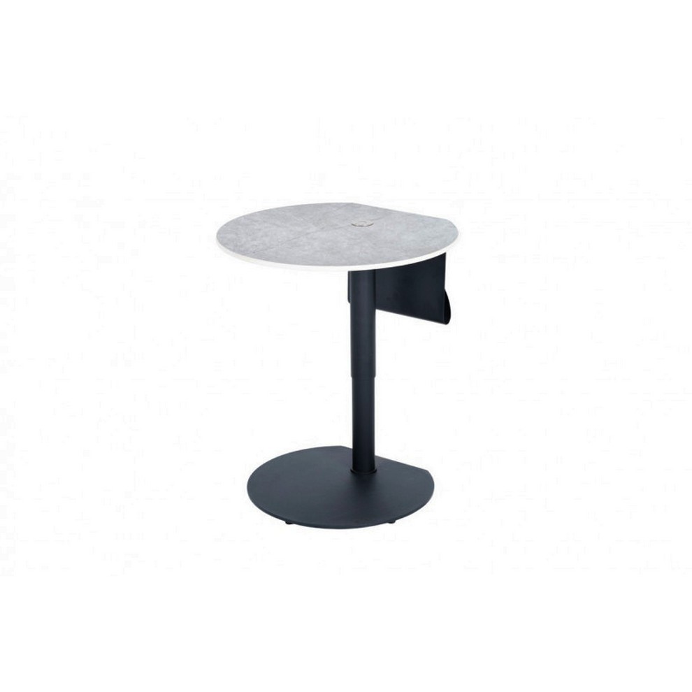 BOUT DE CANAPE REGLABLE EN HAUTEUR CERAMIQUE GRIS CLAIR 57 X 47/69 X 55 CM - Photo N°1