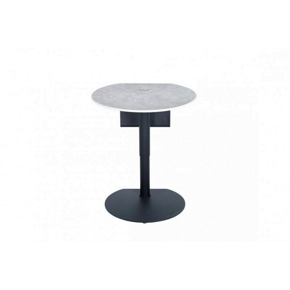 BOUT DE CANAPE REGLABLE EN HAUTEUR CERAMIQUE GRIS CLAIR 57 X 47/69 X 55 CM - Photo N°5