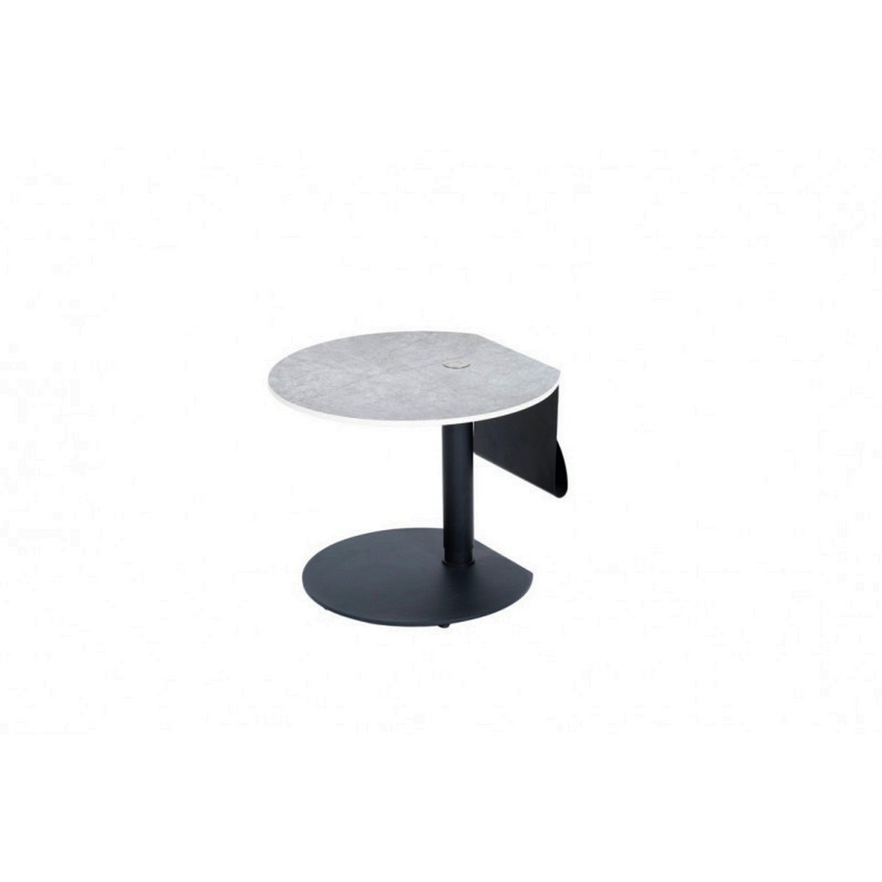 BOUT DE CANAPE REGLABLE EN HAUTEUR CERAMIQUE GRIS CLAIR 57 X 47/69 X 55 CM - Photo N°3