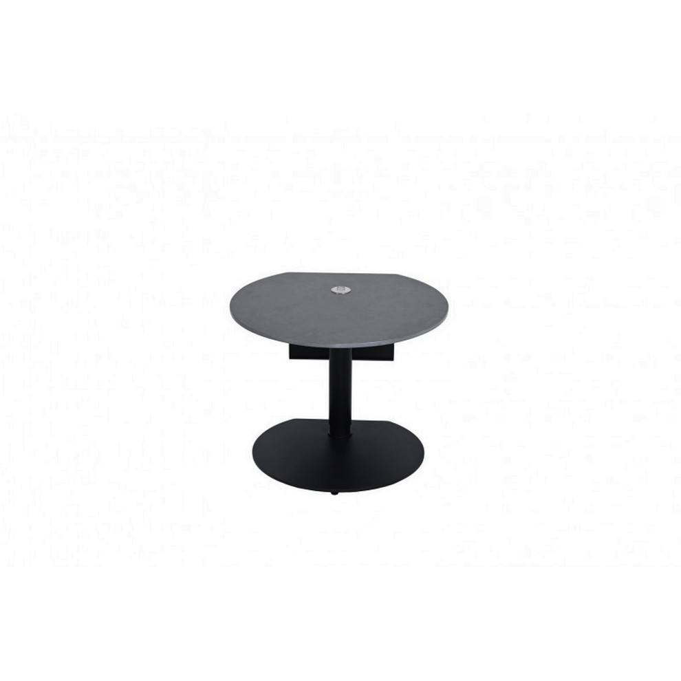 BOUT DE CANAPE REGLABLE EN HAUTEUR CERAMIQUE GRIS ET MARRON 57 X 47/69 X 55 CM - Photo N°7
