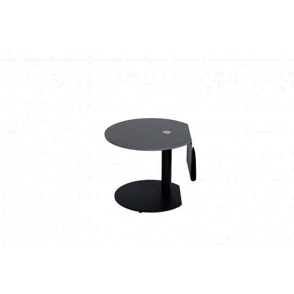 BOUT DE CANAPE REGLABLE EN HAUTEUR CERAMIQUE GRIS ET MARRON 57 X 47/69 X 55 CM - Photo N°6
