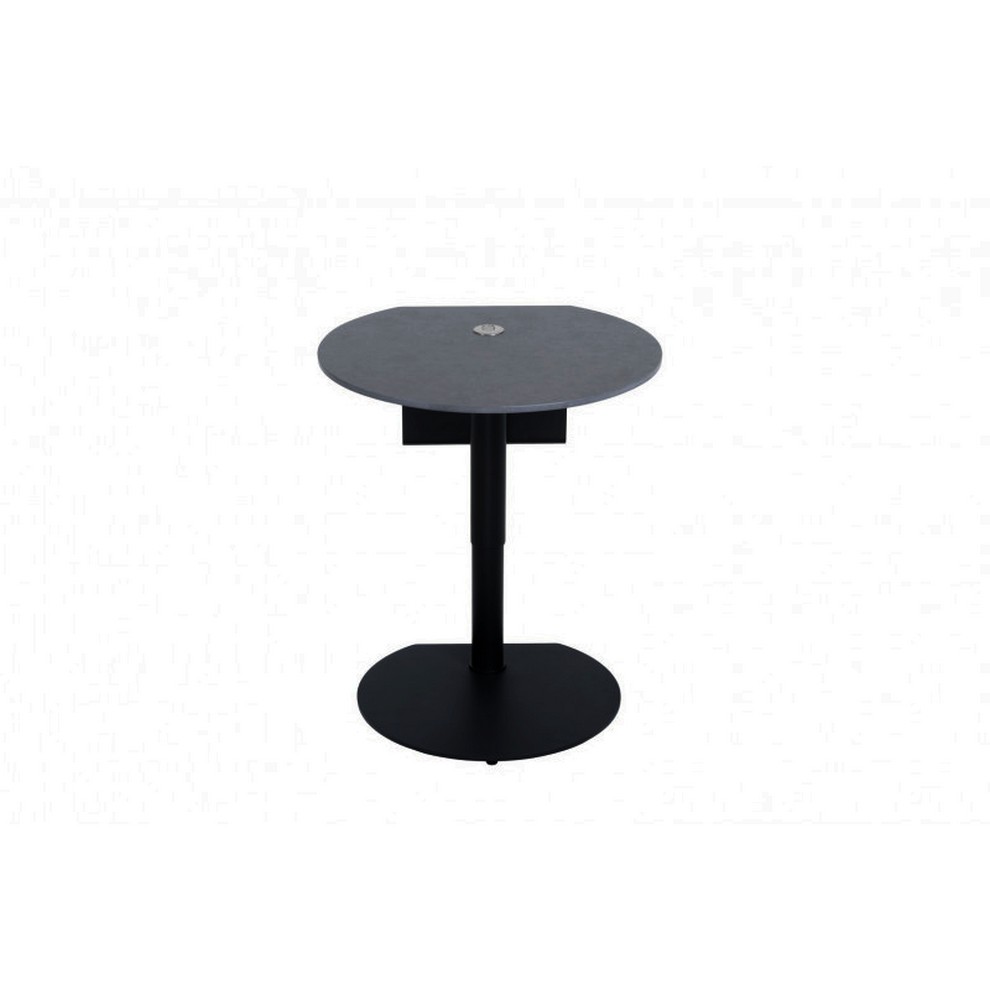 BOUT DE CANAPE REGLABLE EN HAUTEUR CERAMIQUE GRIS ET MARRON 57 X 47/69 X 55 CM - Photo N°4