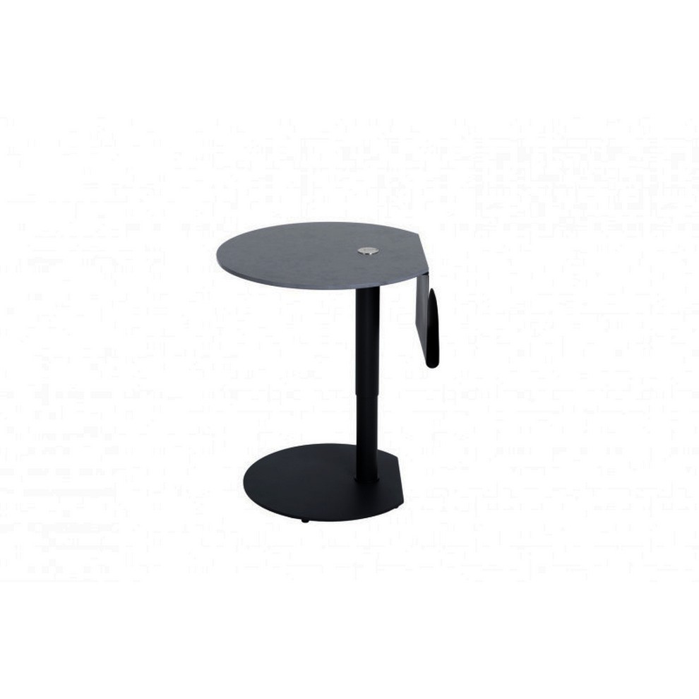 BOUT DE CANAPE REGLABLE EN HAUTEUR CERAMIQUE GRIS ET MARRON 57 X 47/69 X 55 CM - Photo N°3