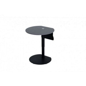 BOUT DE CANAPE REGLABLE EN HAUTEUR CERAMIQUE GRIS ET MARRON 57 X 47/69 X 55 CM