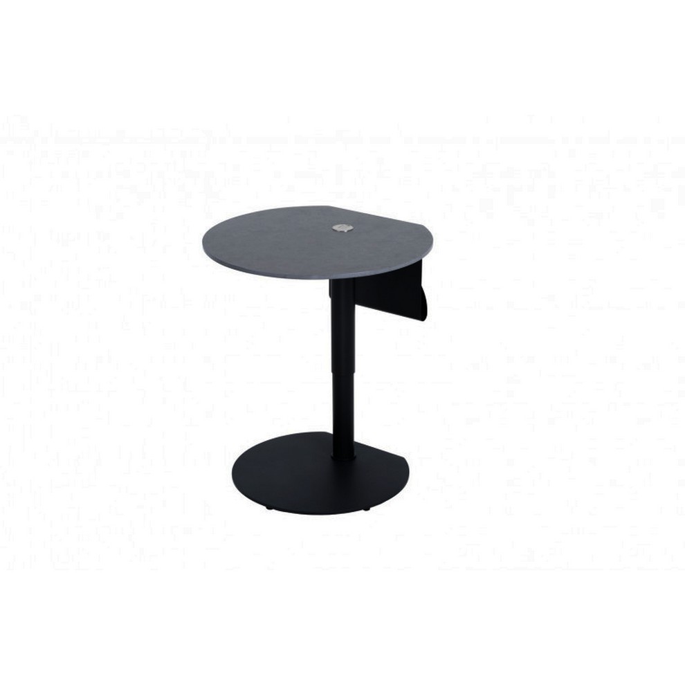 BOUT DE CANAPE REGLABLE EN HAUTEUR CERAMIQUE GRIS ET MARRON 57 X 47/69 X 55 CM - Photo N°1