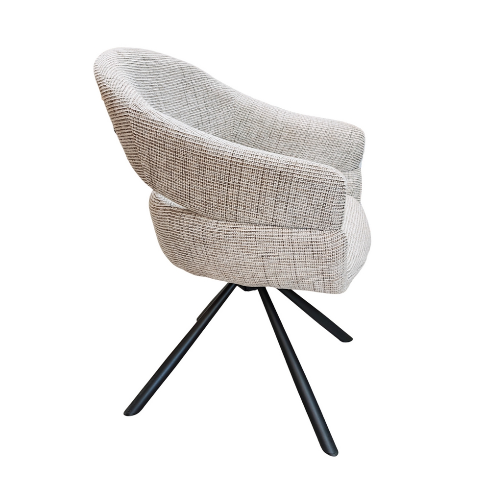 CHAISE MOVY PIED PIVOTANT NOIR TISSU TAUPE 59 X 84 X 62.5 CM - Photo N°5