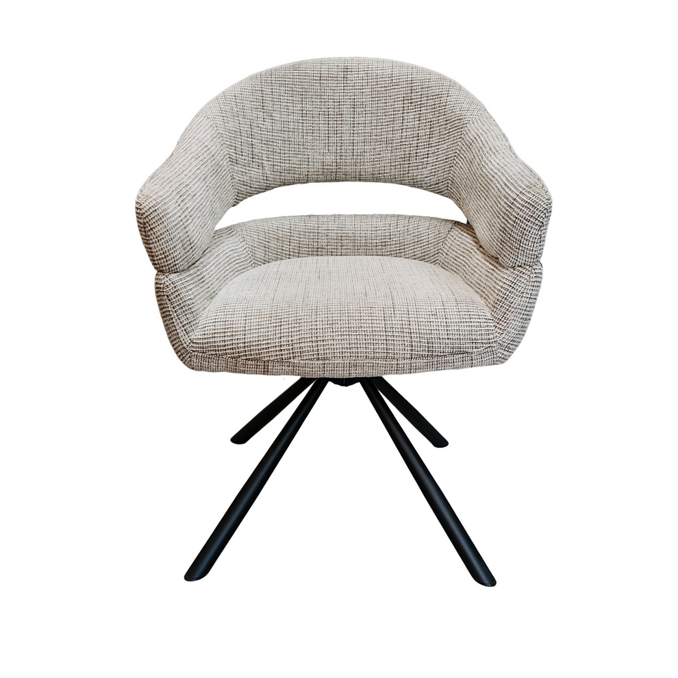 CHAISE MOVY PIED PIVOTANT NOIR TISSU TAUPE 59 X 84 X 62.5 CM - Photo N°4