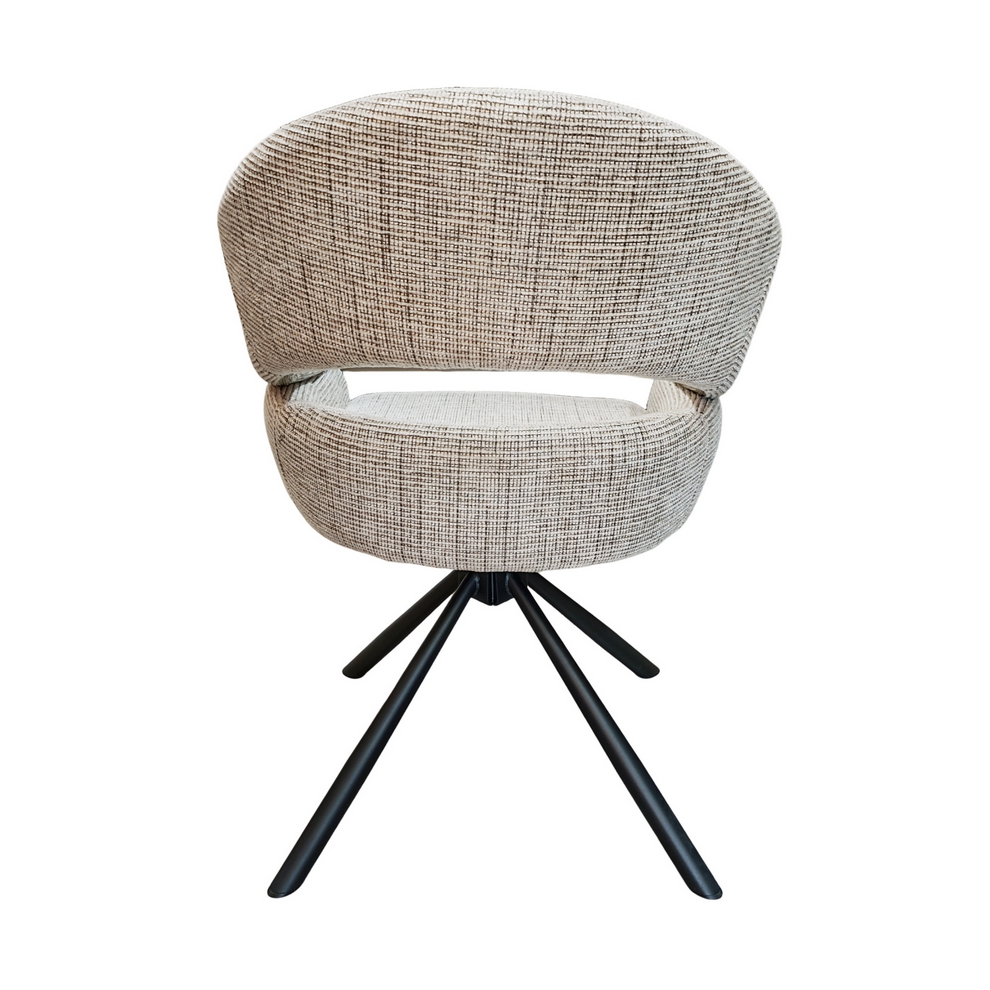 CHAISE MOVY PIED PIVOTANT NOIR TISSU TAUPE 59 X 84 X 62.5 CM - Photo N°2