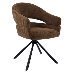 CHAISE MOVY PIED PIVOTANT NOIR TISSU TERRACOTTA 59 X 84 X 62.5 CM