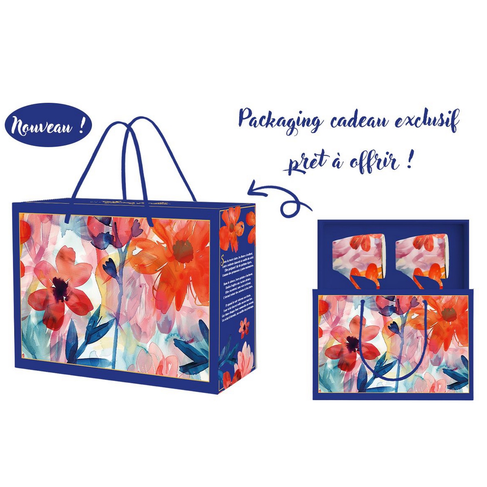 COFFRET 2 TASSES EXPRESSO COLLECTION AQUARELLA 130ML - Photo N°2