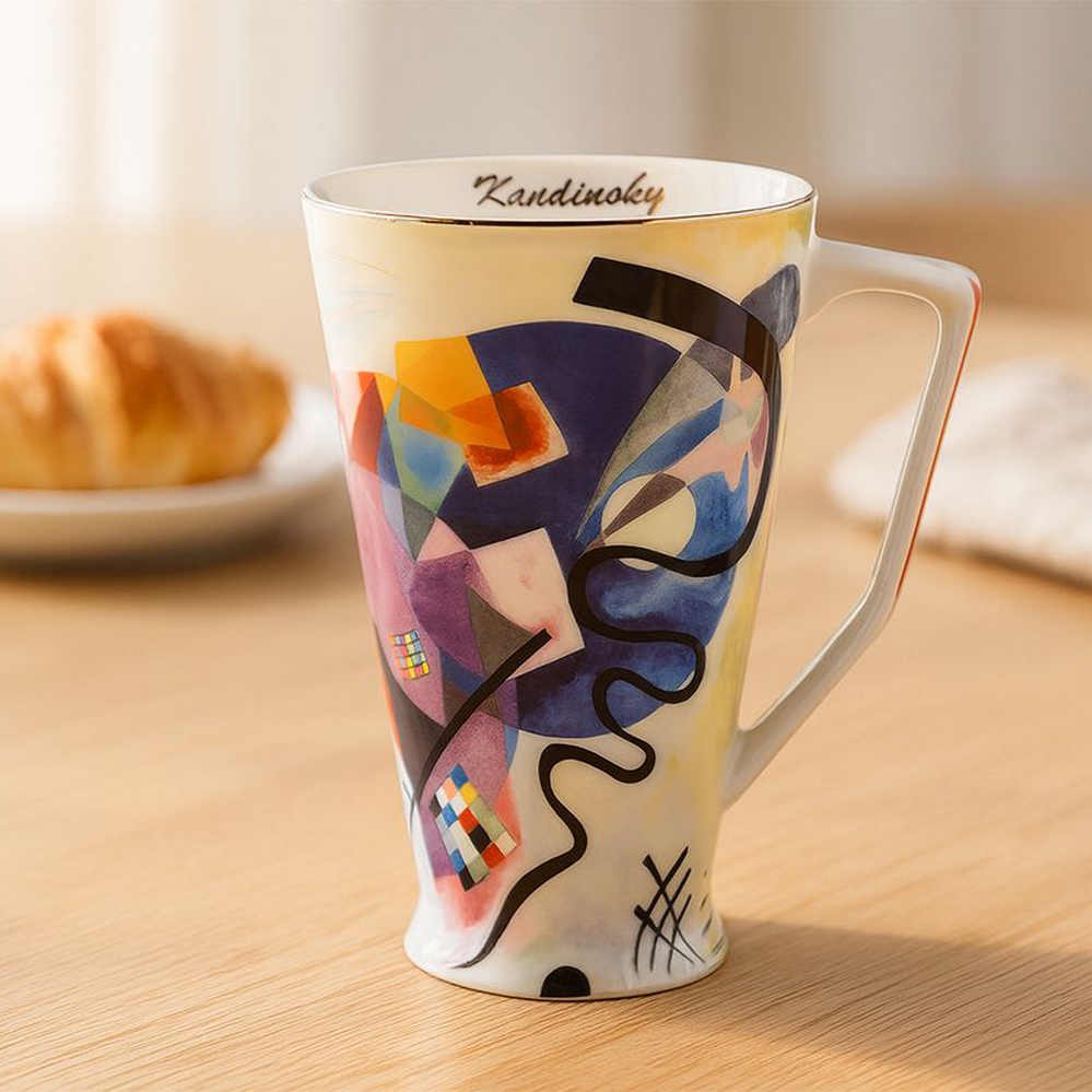 COFFRET MAXI MUG COLLECTION KANDINSKY JAUNE-ROUGE-BLEU 500ML - Photo N°1