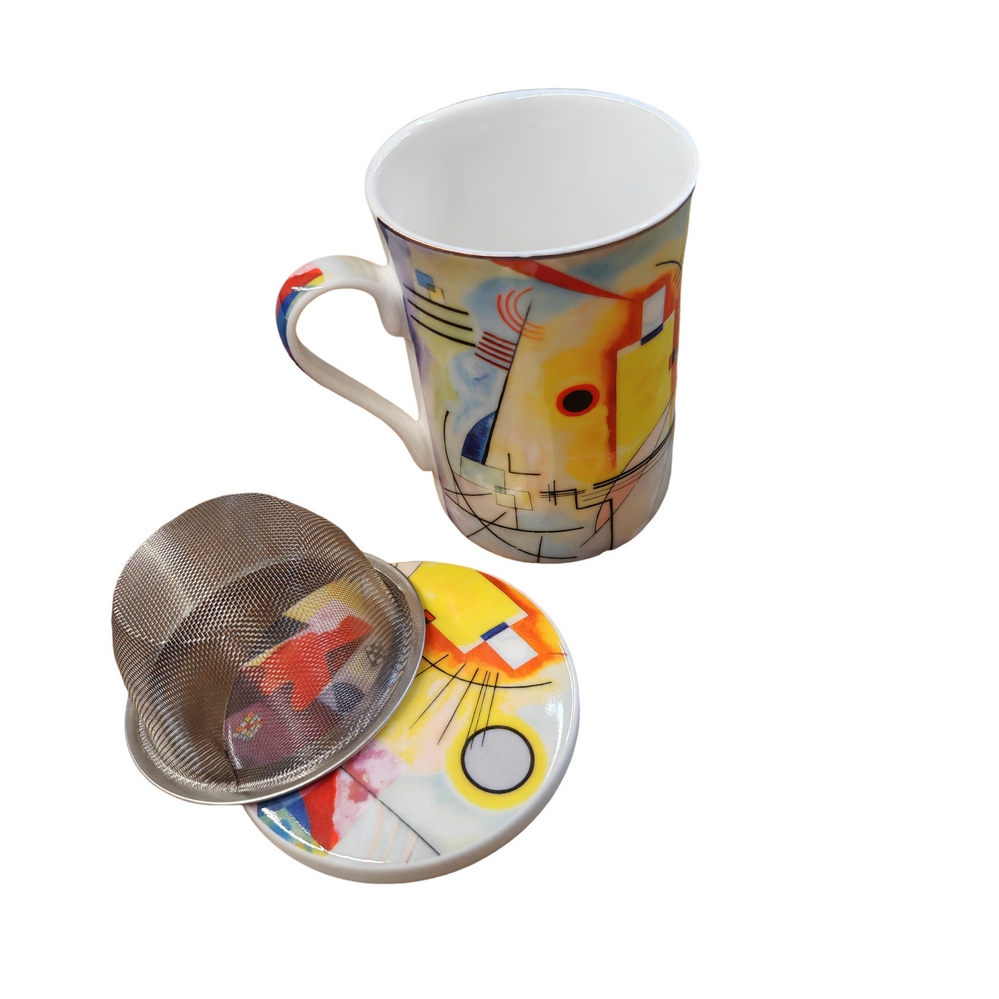 COFFRET MUG TISANIERE COLLECTION KANDINSKY JAUNE-ROUGE-BLEU 300ML - Photo N°2