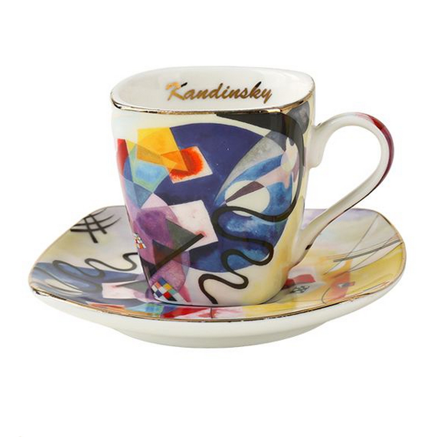 COFFRET 2 TASSES EXPRESSO COLLECTION KANDINSKY JAUNE-ROUGE-BLEU 130ML - Photo N°2