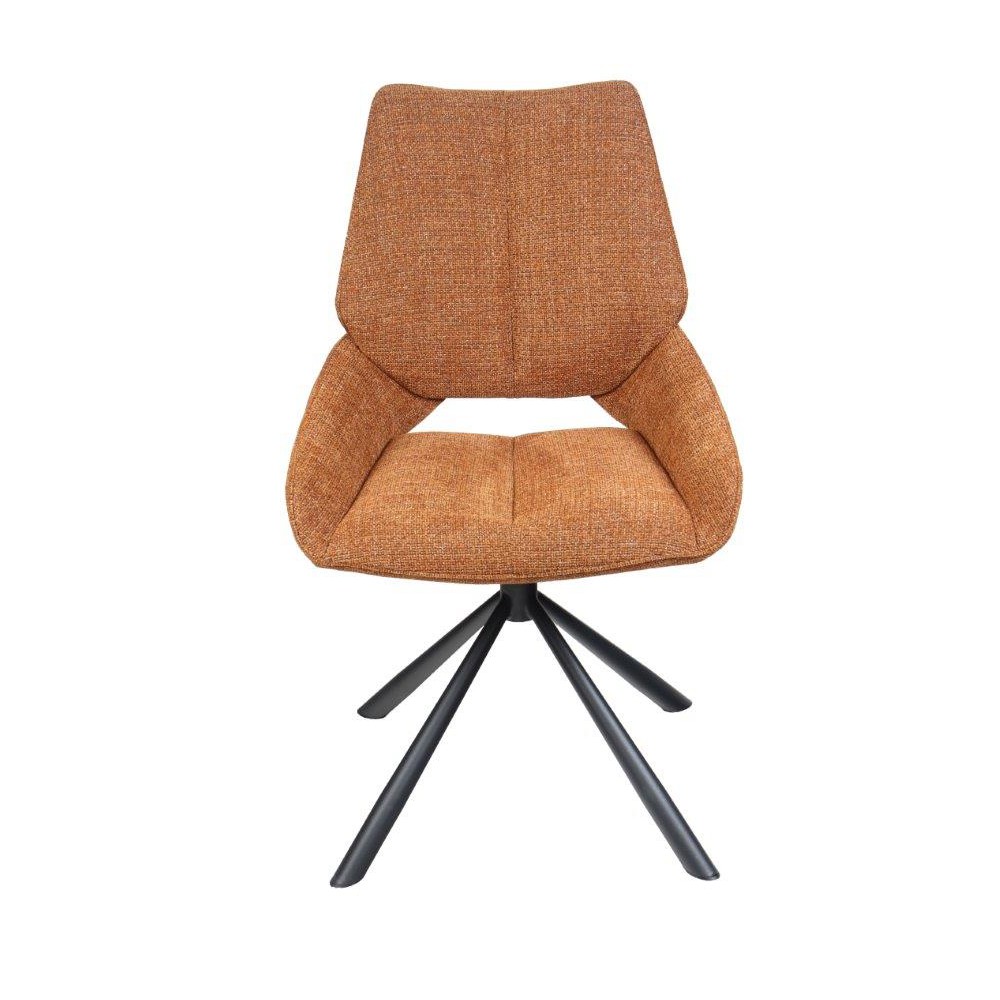 CHAISE FREDO PIVOTANTE PIED NOIR ASSISE TISSU TERRACOTTA 54 X 92 X 64 CM - Photo N°4
