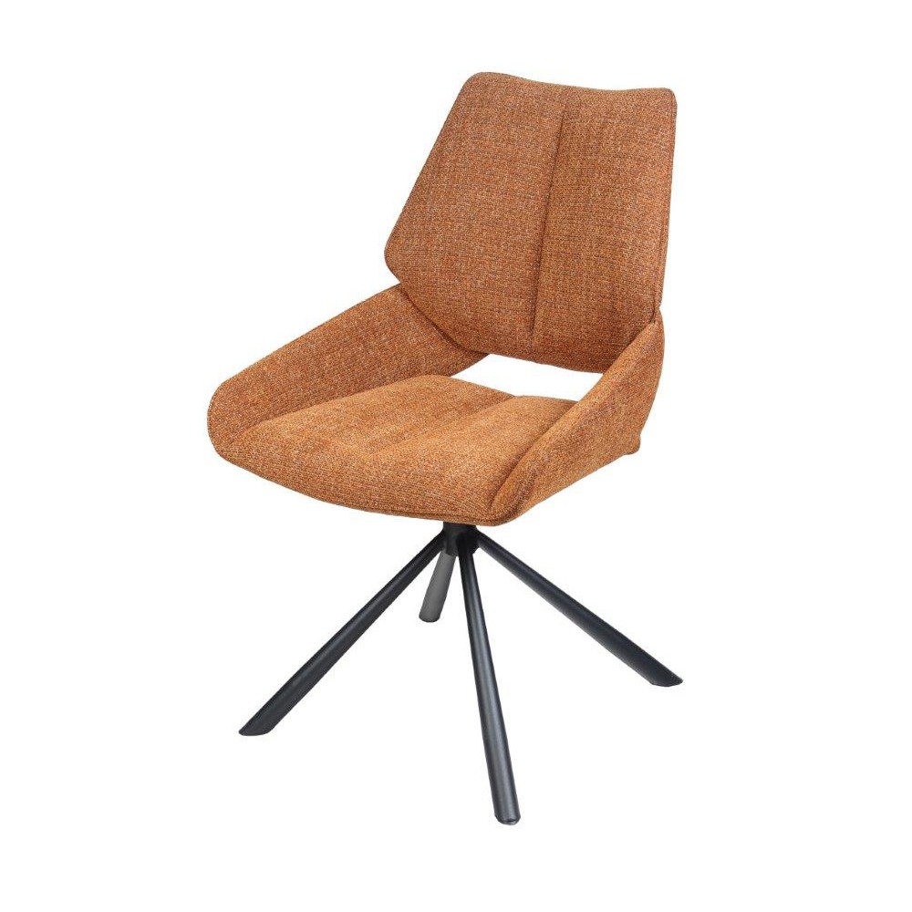 CHAISE FREDO PIVOTANTE PIED NOIR ASSISE TISSU TERRACOTTA 54 X 92 X 64 CM - Photo N°1