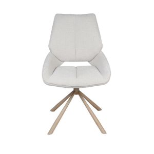 CHAISE FREDO PIVOTANTE PIED ASPECT BOIS ASSISE TISSU BEIGE 54 X 92 X 64 CM