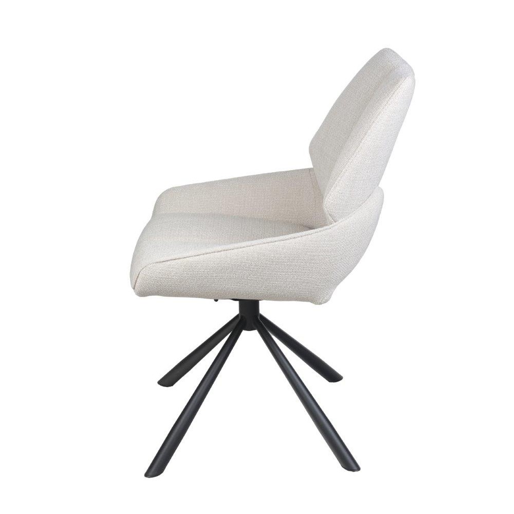 CHAISE FREDO PIVOTANTE PIED NOIR ASSISE TISSU BEIGE 54 X 92 X 64 CM - Photo N°4
