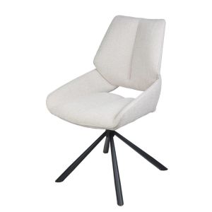 CHAISE FREDO PIVOTANTE PIED NOIR ASSISE TISSU BEIGE 54 X 92 X 64 CM