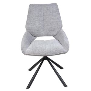 CHAISE FREDO PIVOTANTE PIED NOIR ASSISE TISSU GRIS CLAIR 54 X 92 X 64 CM