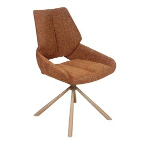 CHAISE FREDO PIVOTANTE PIED ASPECT BOIS ASSISE TISSU TERRACOTTA 54 X 92 X 64 CM