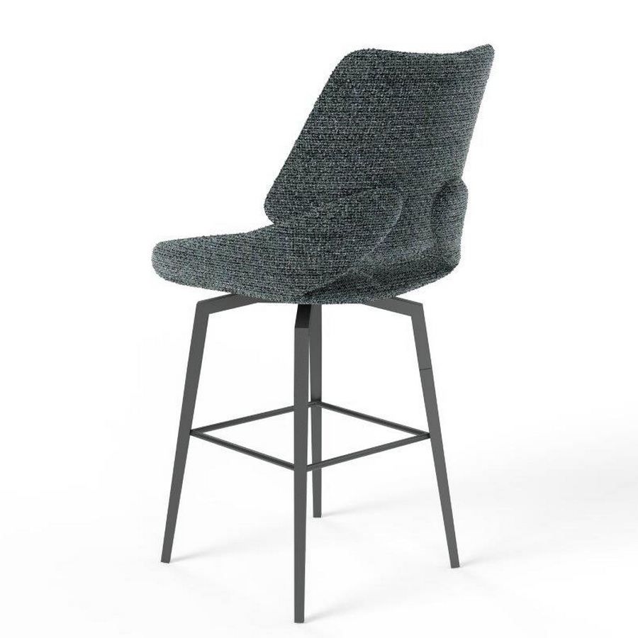 CHAISE HAUTE FREDO PIEDS METAL NOIR ASSISE ANTHRACITE TISSU  50 X 107 X 57 CM - Photo N°3