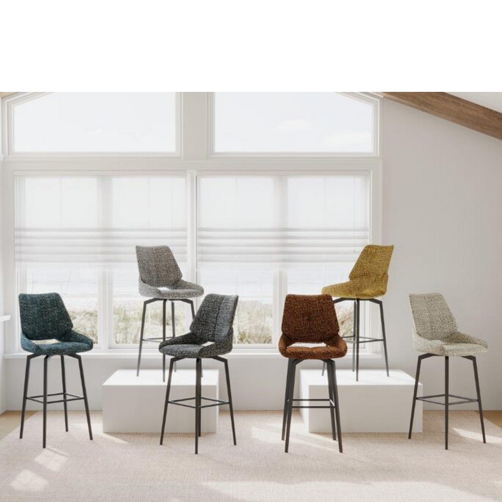 CHAISE HAUTE FREDO PIEDS METAL NOIR ASSISE GRIS CLAIR TISSU  50 X 107 X 57 CM - Photo N°7