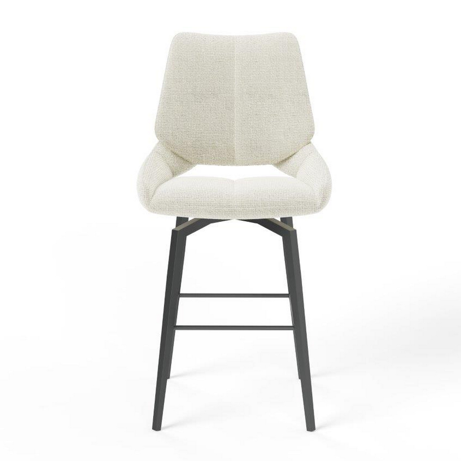 CHAISE HAUTE FREDO PIEDS METAL NOIR ASSISE BEIGE TISSU  50 X 107 X 57 CM - Photo N°6