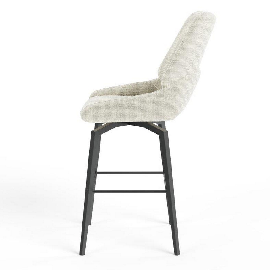 CHAISE HAUTE FREDO PIEDS METAL NOIR ASSISE BEIGE TISSU  50 X 107 X 57 CM - Photo N°4