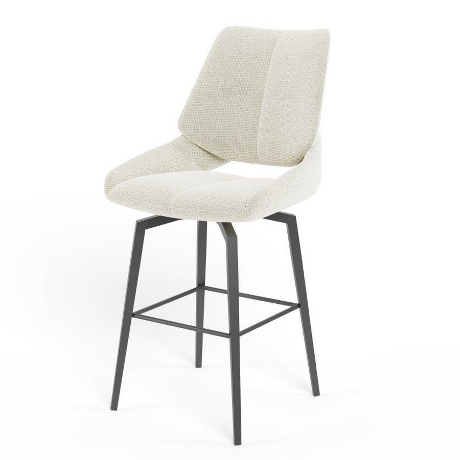 CHAISE HAUTE FREDO PIEDS METAL NOIR ASSISE BEIGE TISSU  50 X 107 X 57 CM - Photo N°1