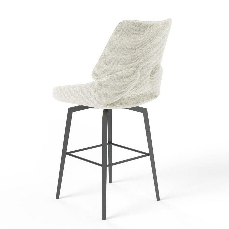 CHAISE HAUTE FREDO PIEDS METAL NOIR ASSISE BEIGE TISSU  50 X 107 X 57 CM - Photo N°2