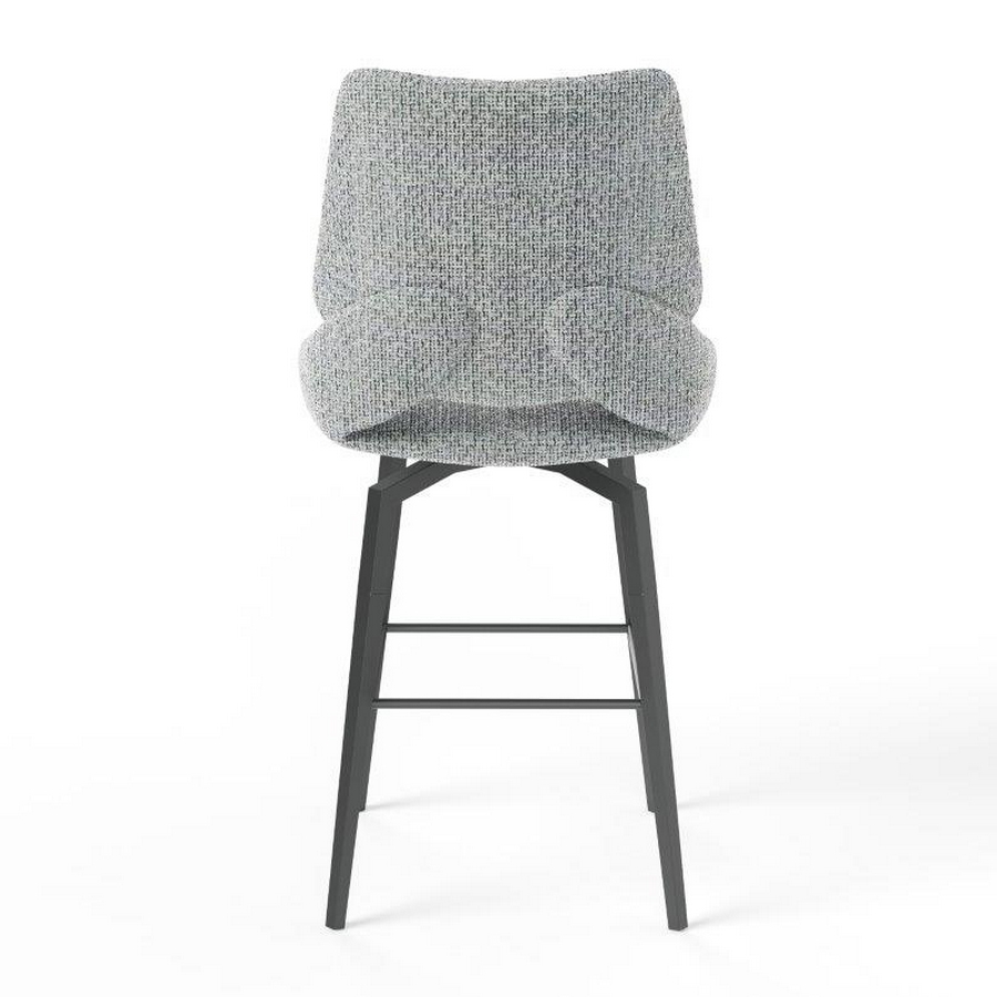 CHAISE HAUTE FREDO PIEDS METAL NOIR ASSISE GRIS CLAIR TISSU  50 X 107 X 57 CM - Photo N°5