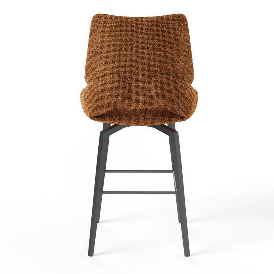 CHAISE HAUTE FREDO PIEDS METAL NOIR ASSISE TERRACOTTA TISSU  50 X 107 X 57 CM - Photo N°5