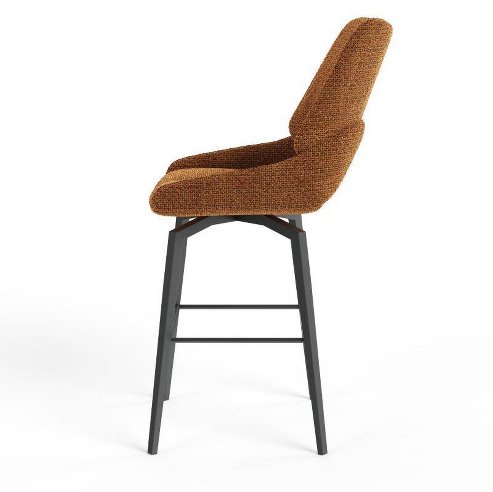 CHAISE HAUTE FREDO PIEDS METAL NOIR ASSISE TERRACOTTA TISSU  50 X 107 X 57 CM - Photo N°4