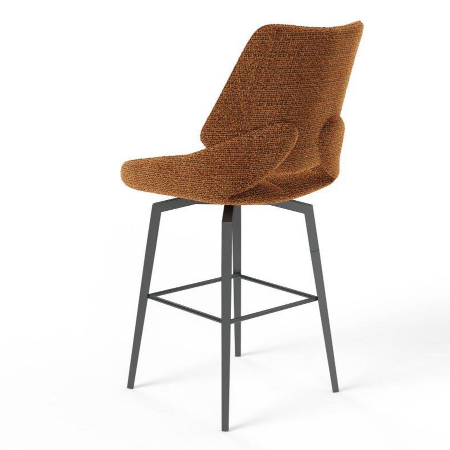 CHAISE HAUTE FREDO PIEDS METAL NOIR ASSISE TERRACOTTA TISSU  50 X 107 X 57 CM - Photo N°2