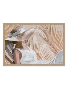 TABLEAU FEMME ALLONGEE AU CHAPEAU ORYA 46 X 66 CM