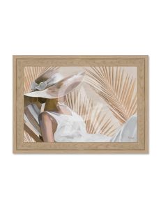TABLEAU FEMME ALLONGEE AU CHAPEAU ORYA CAF 26137  26 X 36 CM