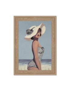 TABLEAU FEMME RETRO ELEGANTE AU CHAPEAU ORYA CAF 26105  26 X 36 CM
