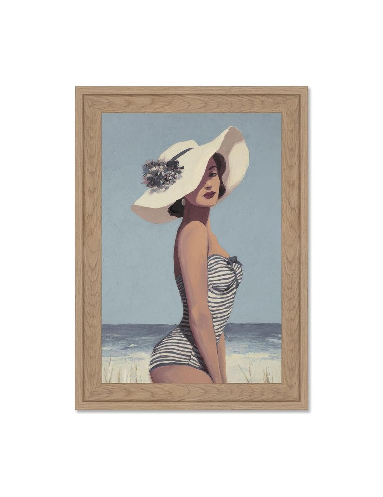 TABLEAU FEMME RETRO ELEGANTE AU CHAPEAU ORYA CAF 26105  26 X 36 CM - Photo N°1