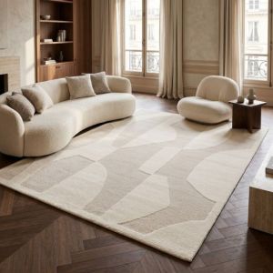 TAPIS DE SOL COCO DECO TEXTURE BLANC 160 X 230 CM