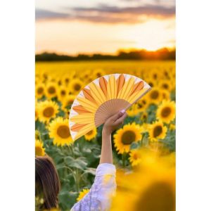 EVENTAIL FLEUR DE TOURNESOL 42.5 x 23 CM