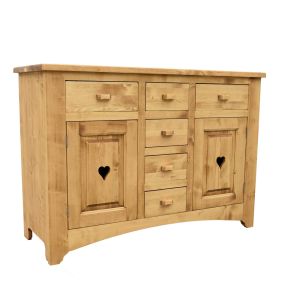 MEUBLE BAHUT CHAMONIX 2 PORTES 6 TIROIRS EN SAPIN MASSIF 130 X 92 X 50 cm