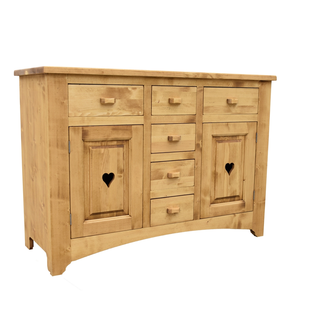 MEUBLE BAHUT CHAMONIX 2 PORTES 6 TIROIRS EN SAPIN MASSIF 130 X 92 X 50 cm - Photo N°1