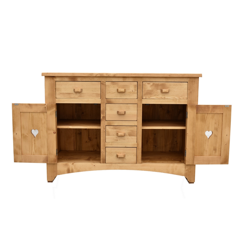 MEUBLE BAHUT CHAMONIX 2 PORTES 6 TIROIRS EN SAPIN MASSIF 130 X 92 X 50 cm - Photo N°4